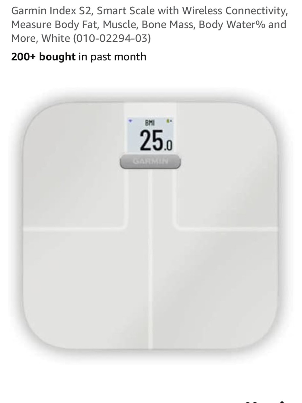 NEW in box Garmin Index S2 Smart Scale with Wireless Connectivity White - Picture 3 of 10